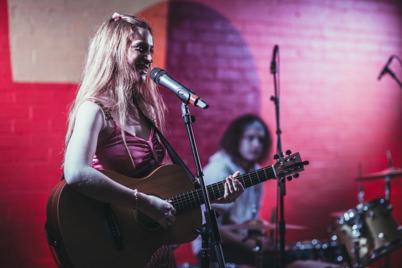 Erica and her band performing in London