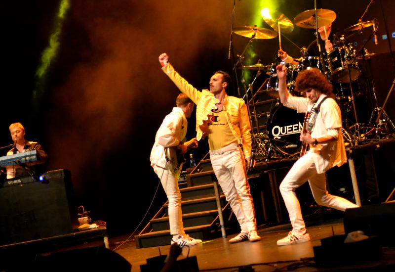 Flash Queen Tribute Band performing Don't Stop Me Now live on stage at Theatre Severn Shrewsbury